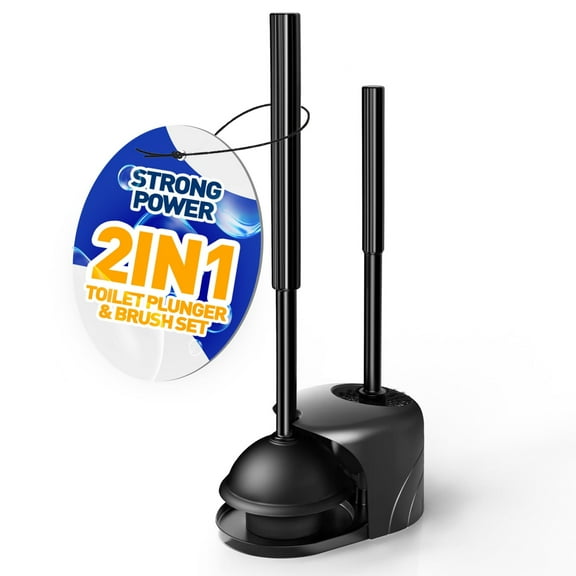 NSTB Adult Toilet Brush & Plunger Set, Self-Closing, 1 Count, 1 Pack