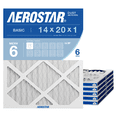 thumbnail image 2 of Aerostar 14x20x1 MERV 6 Air Filter, Pleated AC Furnace HVAC, Dust Lint Control, 6 Pack, 2 of 8