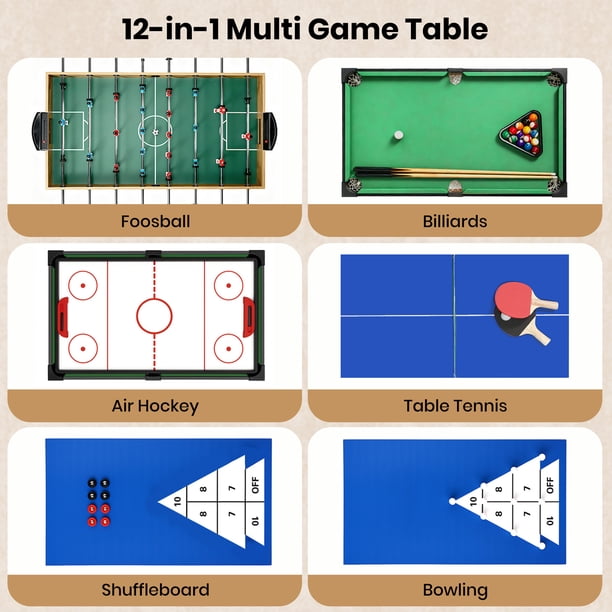 GVDV 12-in-1 Multi Game Table,48