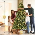 thumbnail image 2 of Resenkos 7ft Automatic Tree Structure PE PVC Material 650 Lights Warm Color 9 Modes With Remote Control 1200 Branches With Pine Needles Christmas Tree Green, Green, 2 of 8