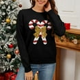 thumbnail image 3 of Zhanying Chandails pour Femmes Automne Col Rond Uni Chandail de Fête Tricoté Confortable de Noël, 3 of 6