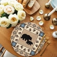 thumbnail image 2 of Farmhouse Bear Round Placemats Set of 8 for Dinning Tables,Heat-proof Braided Table Mats 15 Inch,Country Vintage Animals Paw Print Brown Washable Place Mat for Kitchen Restaurant Party Table Decor, 2 of 9