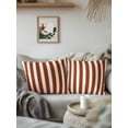 thumbnail image 3 of Outdoor Throw Pillow Set of 2, Burnt Orange Stripe Waterproof Pillow with Insert Included, Farmhouse Striped Abstract Art Decorative Accent Cushion Sofa Pillows for Patio Porch, 18 x 18 In, 3 of 8
