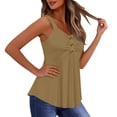 thumbnail image 6 of XFLWAM Womens Cute Babydoll Tank Tops Sleeveless Ruched Front Button Summer Peplum Flowy Going Out Y2K Camisole, 6 of 9
