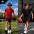 thumbnail image 6 of RBX Boys Athletic Outfit Set Performance Mesh Jersey Tees and Athletic Gym Shorts 3 Piece Outfit, 6 of 7