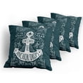 thumbnail image 5 of Ambesonne Anchor Throw Pillow Cover 4 Pack, Hand Drawn Hipster, 20", Dark Blue White, 5 of 7