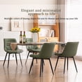 thumbnail image 4 of YOUNIKE Dining Chairs, Set of 2, Faux Leather Dining Chairs, Mid-Century Modern Upholstered Seat, No Armrests, No Wheels, Suitable for Family Living Rooms, Cafeterias, Bean Green, 4 of 7