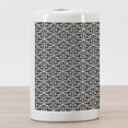 thumbnail image 3 of Damask Ceramic Toothbrush Holder, Monochrome Floral Arrangement with Middle Eastern Motifs Design Element Image, Decorative Versatile Countertop for Bathroom, 4.5" X 2.7", Black White, 3 of 4