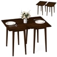 thumbnail image 1 of Costway Extendable Dining Table Set with 2 Rectangular Tables for 4-6 People, Space-saving Walnut, 1 of 10
