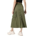 thumbnail image 3 of Falda Cargo para Mujeres INSPIRE CHIC con Cierre Midi de Longitud con Bolsillos Cintura Alta Moda Callejera Faldas Casual, 3 of 6