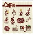 thumbnail image 3 of Ambesonne Coffee Shower Curtain, Abstract Elements Design, 69"Wx70"L, Beige Maroon Green, 3 of 3