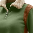 thumbnail image 6 of QIUOMBBP Womens Fleece Lined Quarter Zip Pullover Solid Color Sherpa Warm Athletic Sweatshirts Long Sleeve Tops Y2k Clothes, Green, S, 6 of 8