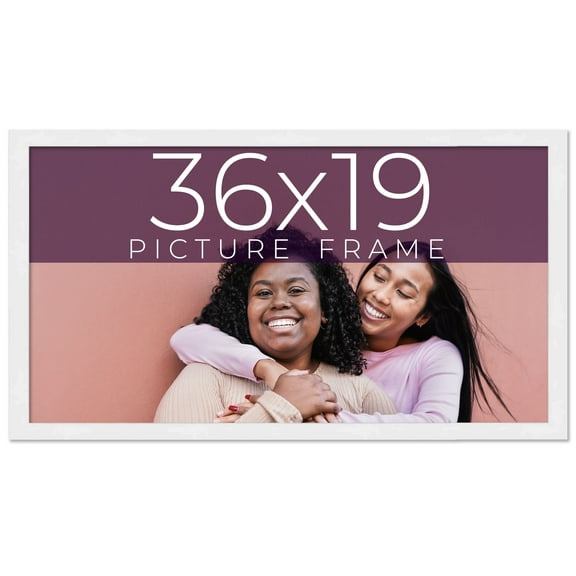 36x19 Frame White Real Wood Picture Frame Width 0.75 inches | Interior Frame Depth 0.5 inches |