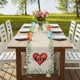 thumbnail image 4 of Table Runners 90 Inches Long Dress Scarves, Valentine's Day Farmhouse Coffee/Dining/Kitchen Table Runner for Living Room, Love Heart Romantic Eucalyptus Leaves 13x90 Inch, 4 of 9