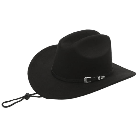 KLKCMS Western Cowboy Hat for Men And Women, Fashionable with A Wide Brim, Ideal for Carnivals, Festivals And Performances. Black