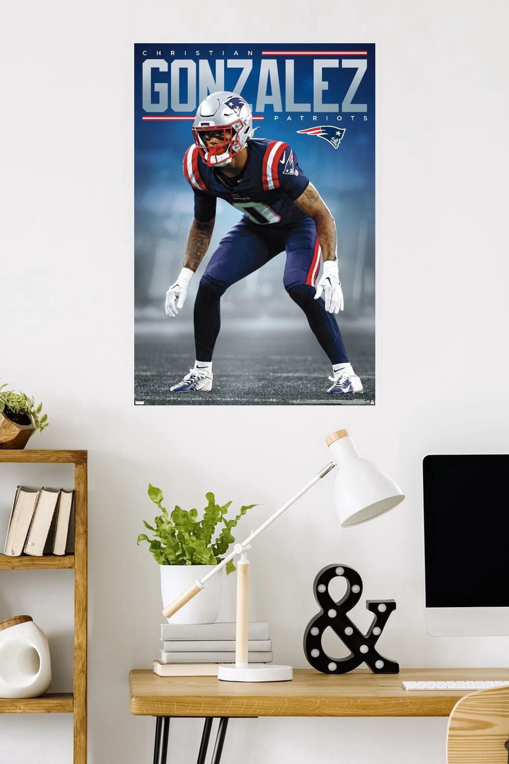 NFL New England Patriots - Christian Gonzalez 24 Wall Poster, 22.375" x 34"