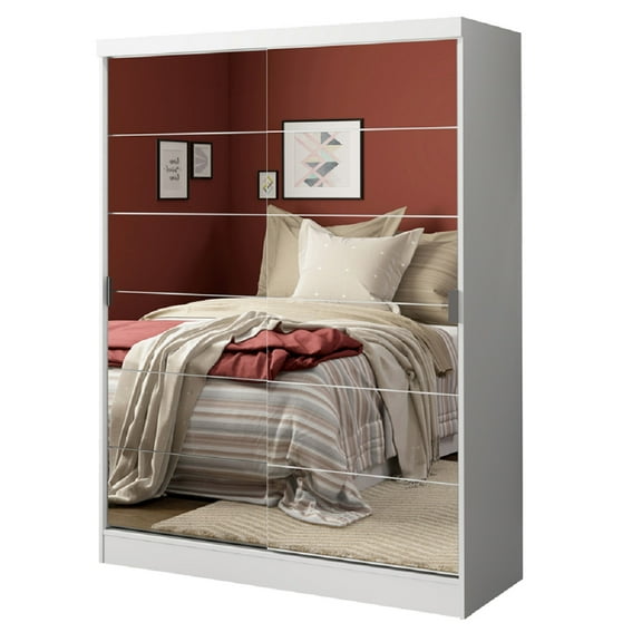 Ropero Closet Madesa Luke 2 Puertas Con Espejos Blanco 183 cm