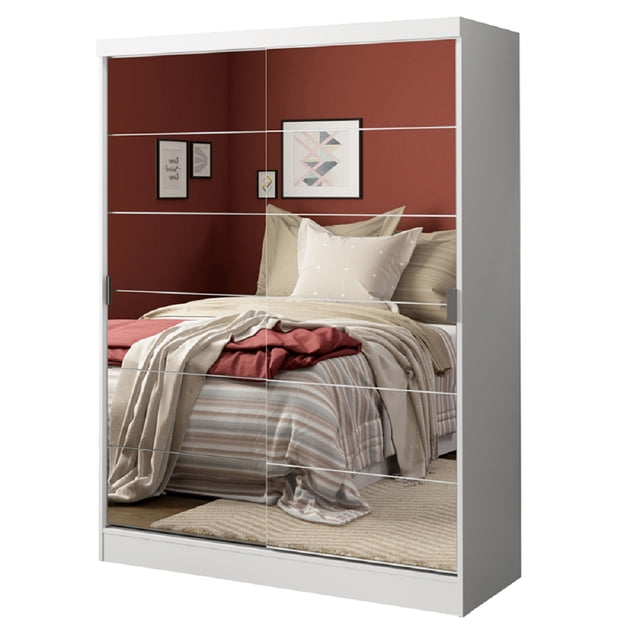 Ropero Closet Madesa Luke 2 Puertas Con Espejos Blanco 183 cm