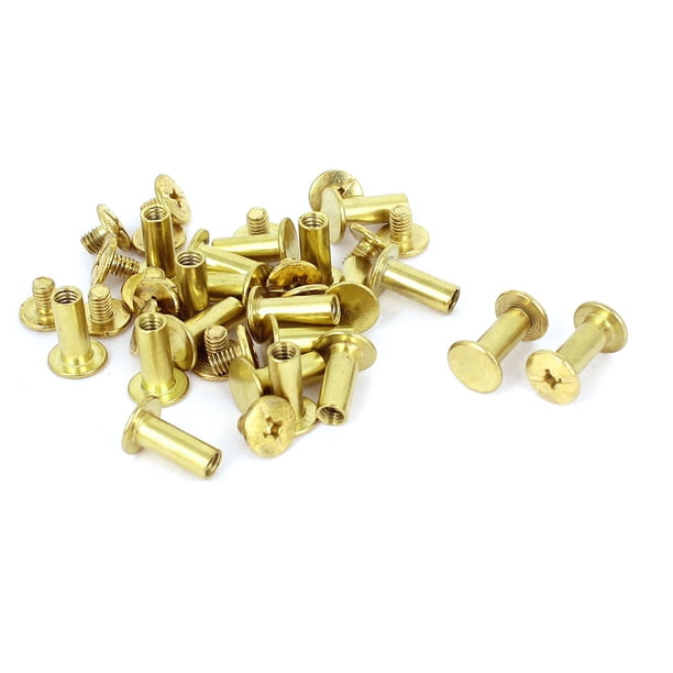 Tornillo de unión chapado en latón de 5x12mm 20pcs para álbumes y scrapbook