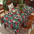 thumbnail image 2 of Christmas Tablecloth Rectangle 60 x 84 Inch, Plaid Table Cloth with Snowflake Decorations, Spillproof Dust-Proof Wrinkle Resistant Washable Table Cloth for Christmas, Dining, Party & Holidays, 2 of 7