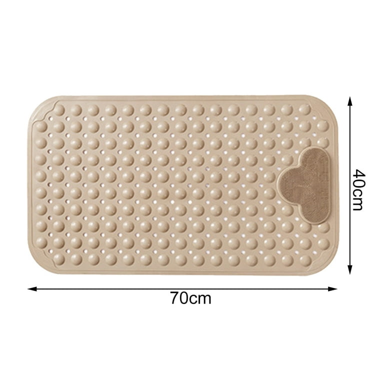 Travelwnat Shower and Bath Mat,Machine Washable Bathtub Mats, Extra Large Tub Rug, Drain Holes and Suction Cups to Keep Floor Clean, Soft on Feet