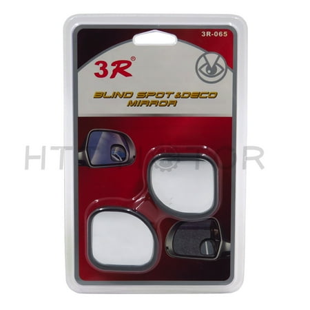 Car Side Mirror - HTTMT- 2x Fan Shaped 360°Auto Car Blind Spot Round StickOn Side View Rearview Mirror