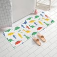 thumbnail image 2 of White Cartoon Dinosaurs Figures Pattern Bathroom Rugs Mat,Non Slip Microfiber Bathroom Rug,Rubber Backing,Soft Bathroom Mats for Bathroom Floor,Tub and Shower,60x24in(150x60cm), 2 of 5