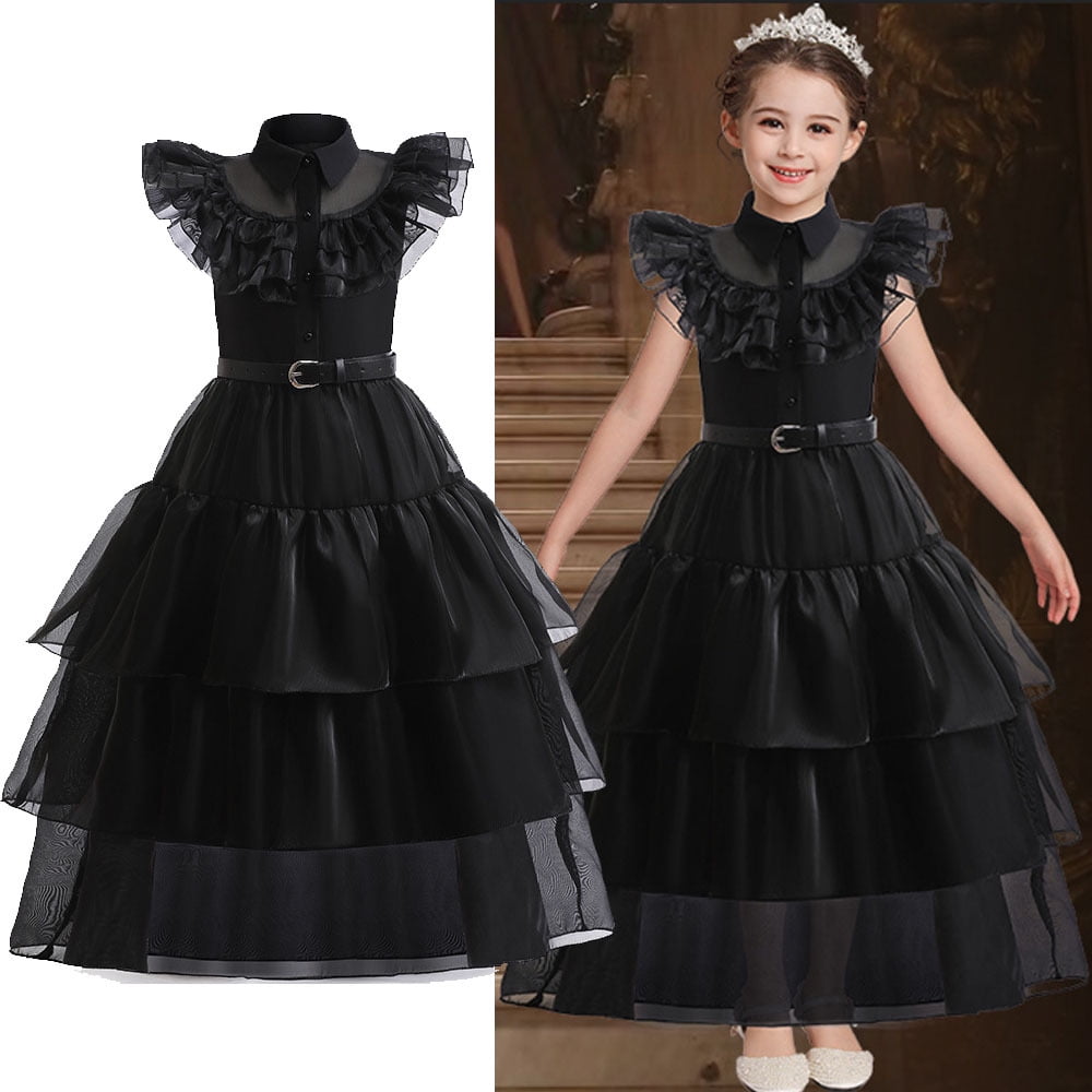 Wednesday Addams Dance Dress for Girls Halloween Party Costumes with ...