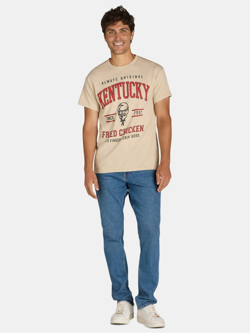 KFC Logo Collegiate Men's Graphic Tee with Short Sleeves