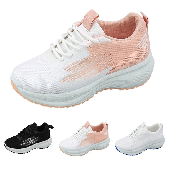 AUDeals Women Hands Free Slip In Walking Shoes, Arch Support Orthotic Sneakers for Heel and Foot Pain (Pink, 5.5)