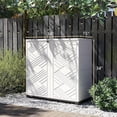 thumbnail image 6 of PAMINGONO Outdoor Cabinet, White, 34x15x34in - Space-Saving Resin Shed for Balcony Corner & Entrance Organization, 6 of 8