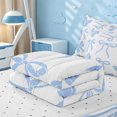 thumbnail image 5 of meiyoeat Blue Lovely Bow Zipper Twin Comforter Sets with Fitted Sheet and 2 Pillowcases For Girls,Dreamy Princess Bowknot Zipper Bedding Set For Kids,Reversible,4 Pieces, 5 of 7