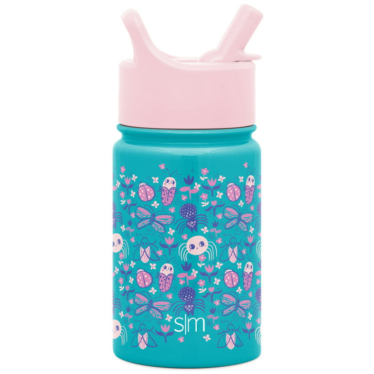 Simple Modern 16oz Summit Kids Tritan Water Bottle with Straw Lid for  Toddler - Dishwasher Safe Travel Tumbler - Ladybug Garden 