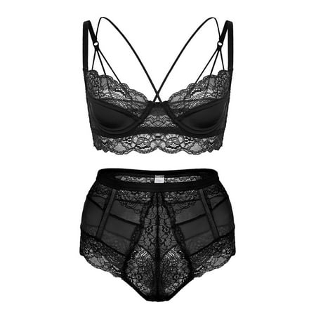 

New French Style Sexy Ultra-Thin Floral Lace Underwear Unlined Beauty Back Bra Sets