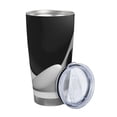 thumbnail image 2 of Susaid Black White Fluid Sculpture Print 20oz Car Cup,Insulated Coffee Cup Fully Spill Proof Travel Coffee Mug, Stainless Steel Tumbler for Work Home Outdoor Car-Straw Three-piece Set, 2 of 8