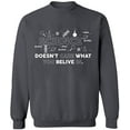 thumbnail image 2 of OXI Crewneck Sweatshirt - Science Doesn’t Care, Basic Casual Sweatshirts for Men's and Women Fleece Sweatshirt Long Sleeve - Charcoal Medium, 2 of 2