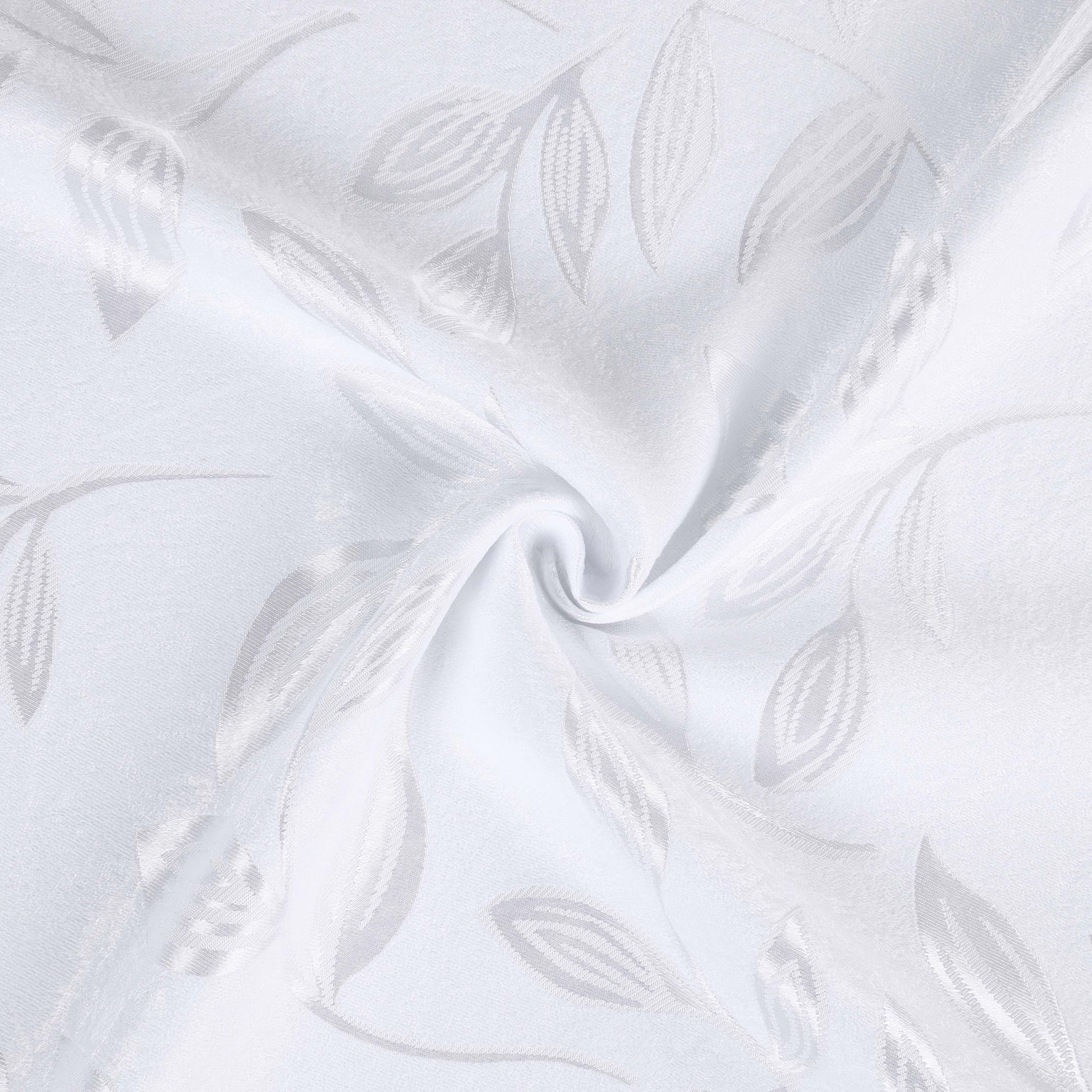 Superior Blackout Leaves Curtains Set of 2, Light Filtering Grommet Curtain Panel Set, White-White, 52"W x 108"L