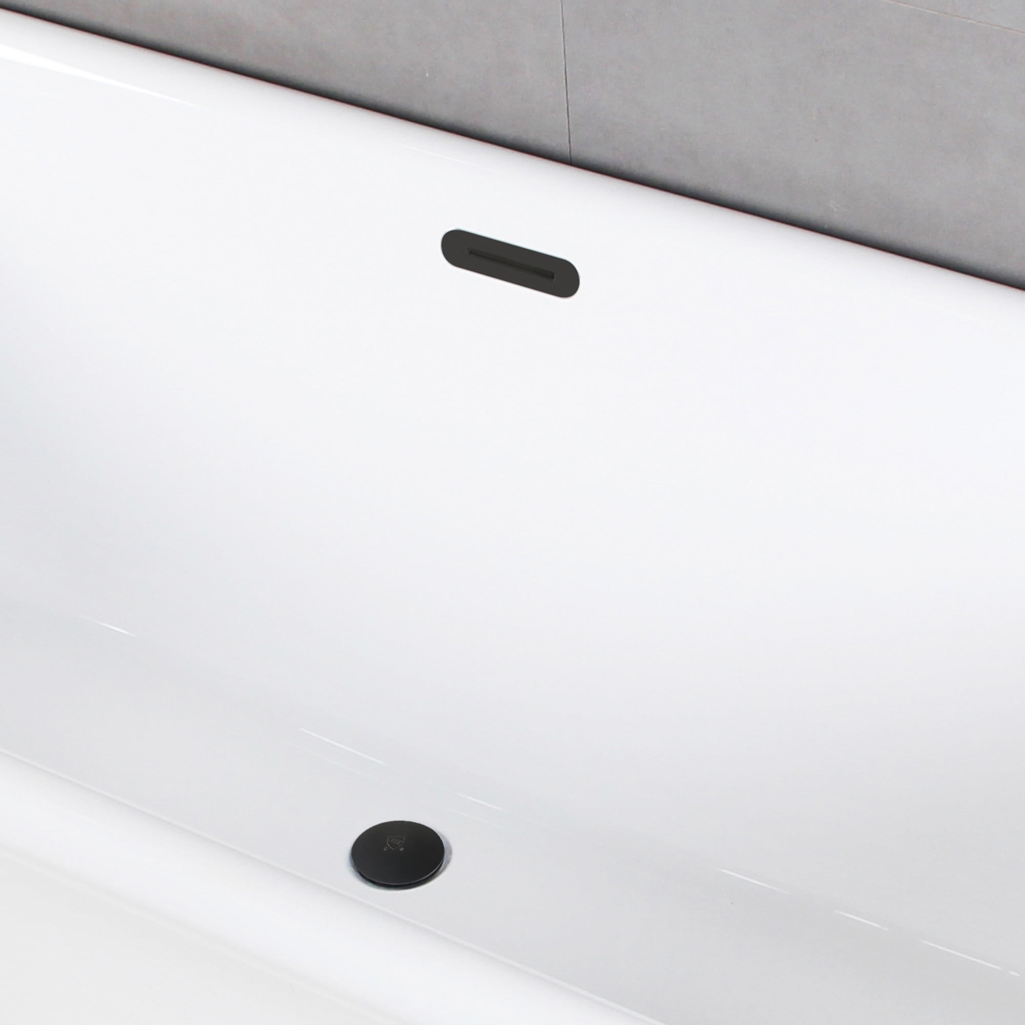 Kingston Brass VTDE713224C420 71-Inch Acrylic Oval Double Ended Pedestal Tub with Drain (No Faucet Drillings) in Glossy White/Matte Black