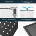 thumbnail image 6 of 1-Spray 12 in. Single Wall Mount Square Fixed Rain Shower Head in Matte Black, 6 of 7