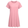 thumbnail image 3 of ShomPort Nursing Nightgown Breastfeeding Short Sleeve Round Neck Solid Color Maternity Sleepwear for Breastfeeding, 3 of 6