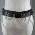 thumbnail image 2 of Guardurnaity Cinturón punk para mujer moderno y moderno con cadena de metal hecha de cuero sintético y regalos de metal Accesorios de disfraces, 2 of 6