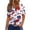 White, variant on Women's 250th Anniversary USA Shirt V-Neck Button Patriotic Star Print Short Sleeve T-Shirts Independence Day Top