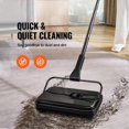 thumbnail image 4 of Carpet Sweeper, 7.87 in Sweeping, Floor Sweeper Manual Non Electric, 300 ml Dustbin Capacity with Comb for Home Office Rugs Hardwood Surfaces Wood Floors Laminate, Cleans Dust Pet Hair, 4 of 5