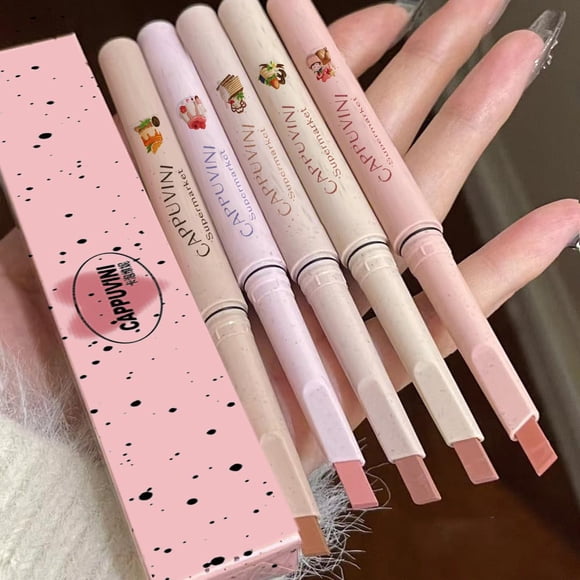 Petansy Juego de lápices delineadores de labios mate, delineador de labios suave de 5 colores, lápiz delineador nude impermeable de larga duración para definir y rellenar los labios