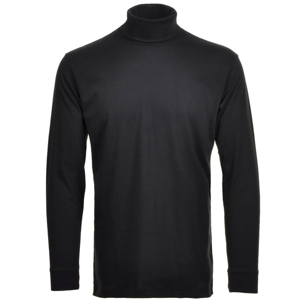 RAGMAN Suéter de Cuello Tortuga para Hombre - Manga Larga Básico Cuello Tortuga Regular Fit, Punto Simple, Color Sólido Negro S (Small)