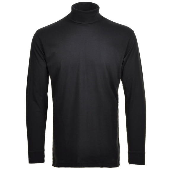 RAGMAN Suéter de Cuello Tortuga para Hombre - Manga Larga Básico Cuello Tortuga Regular Fit, Punto Simple, Color Sólido Negro S (Small)