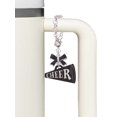 thumbnail image 3 of Delight Jewelry Acrylic 1.25" Black Cheer Megaphone - Silvertone Black Bow Charm Accessory for Tumblers and Thermal Cups, 3 of 4