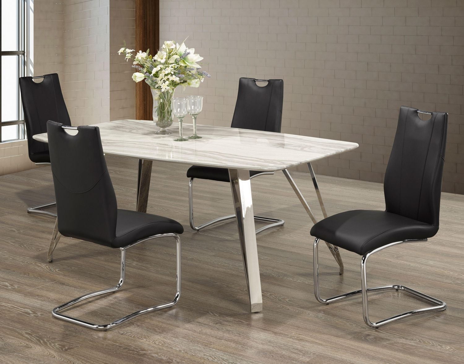 Salle à manger Meredith, 5 pièces, Noir