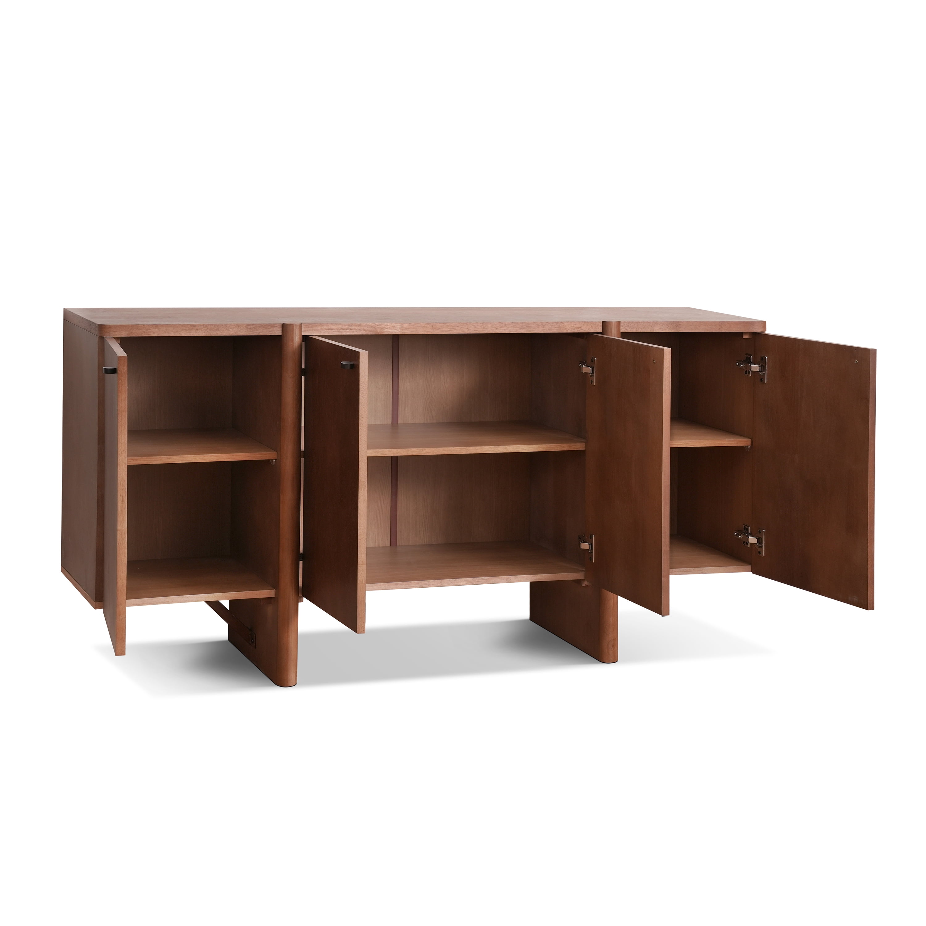 Euroco 60" Buffet Sideboard Cabinet with Storages, Modern Media Console Coffee Bar Cabinet with 4 Doors and Wood Frame for Kitchen, Living Room,Espresso