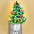 thumbnail image 2 of Collections Etc Ceramic Christmas Tree Night Light - 6" H, Nostalgic, Decorative Bathroom Decoration, Green, 2 of 3
